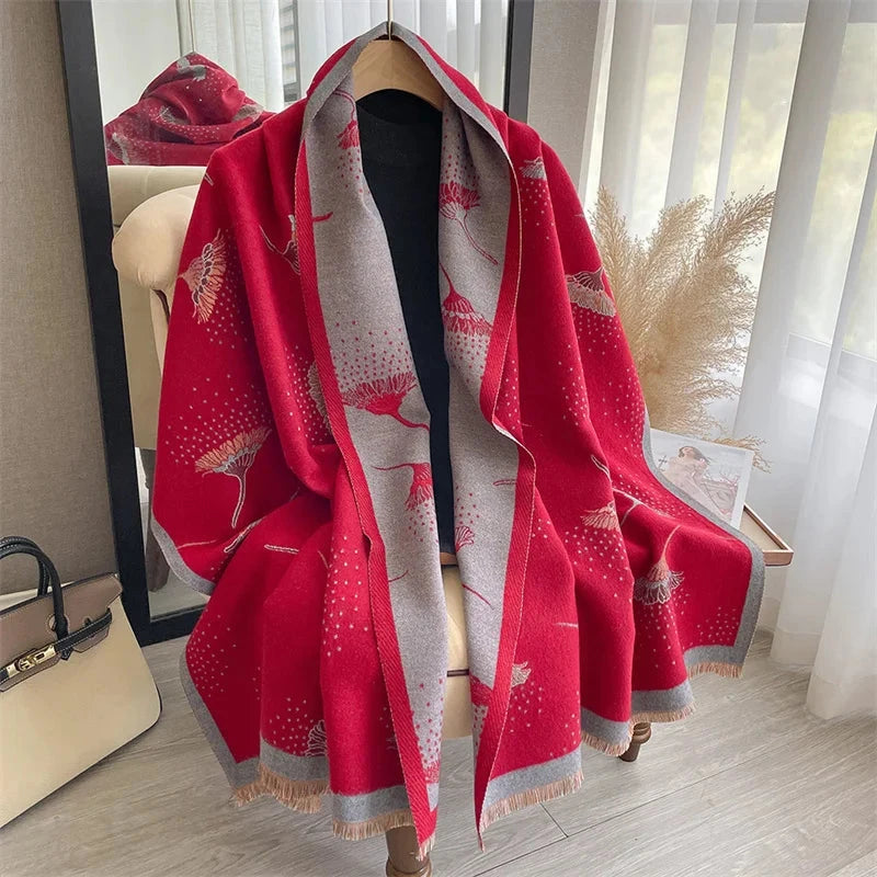 Cashmere Scarf for Women Thick Warm Winter Blanket Brand Female Luxury Quality Shawl Wrap Bufanda 2024 Poncho Echarpe Pashmina