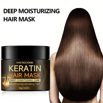 Keratin Hair Mask Moisturizer Conditioner Soft Smooth Frizz Damaged Hair Care Repair Damaged Hair Restore Shine Hair Mask - AMULET RING STORE