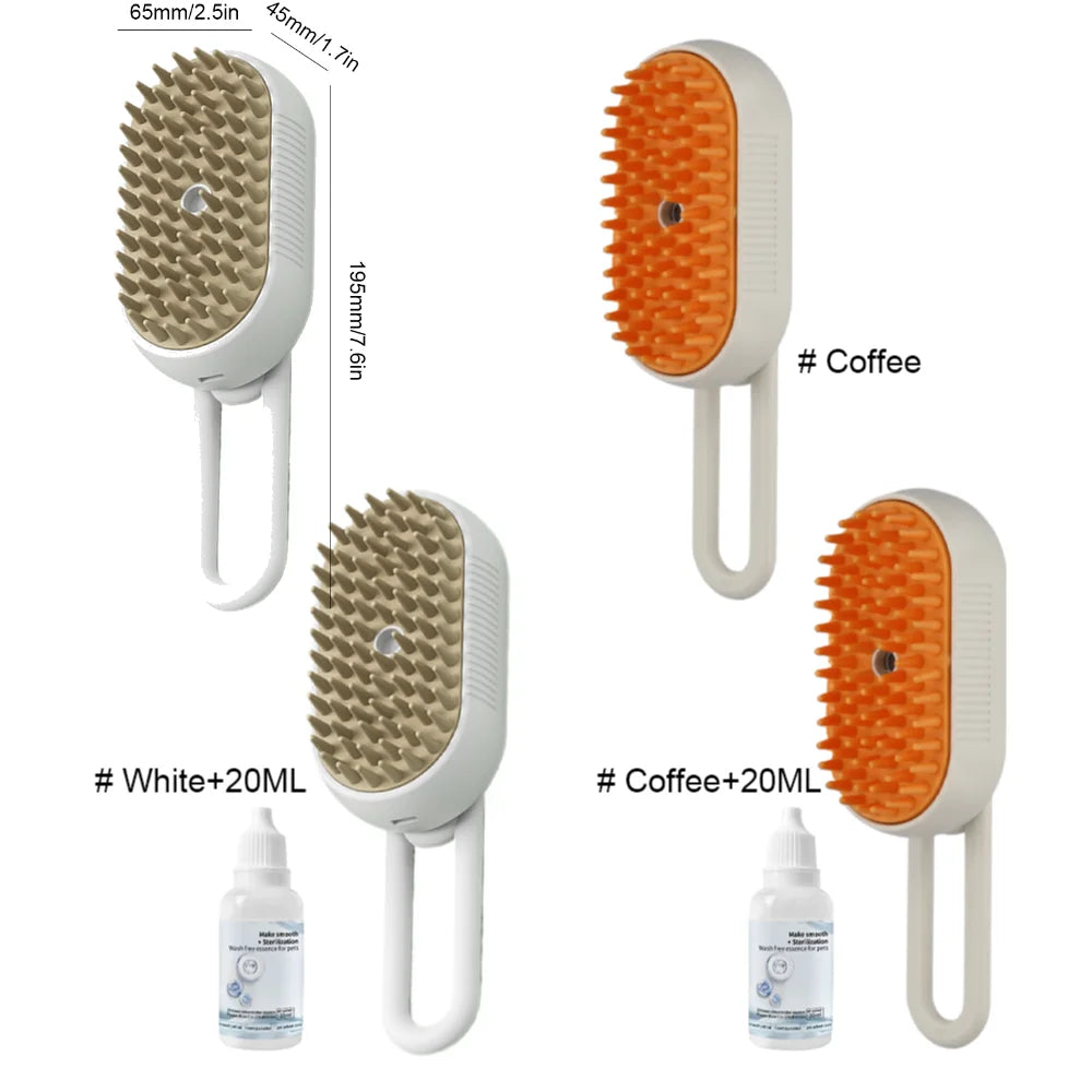 1-5pcs Cat Steam Brush USB Electric Water Spray Kitten Pet Comb Silicone Dog Bath Massage Brush with Liquid Grooming Supplies - AMULET RING STORE