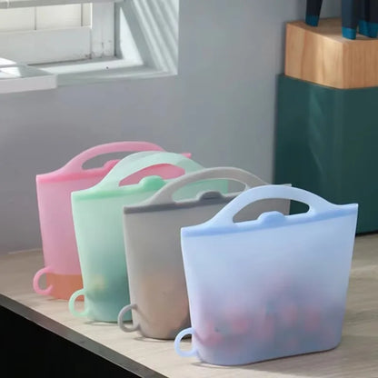 Silicone Zipper Bag,Reusable Multifunctional Fresh-keeping Storage Bag,Refrigerator Cooler Bags,Picnic Box(1000ml;1200ml) - AMULET RING STORE