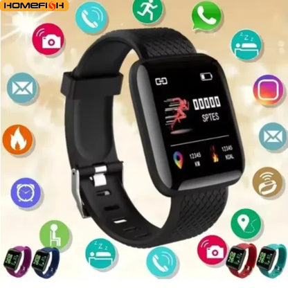 Multifunction Smart Watch For Men Women Kids Message Remind Music Control Sport Step Calories D13 Smartwatch Alarm Clock 116Plus - AMULET RING STORE