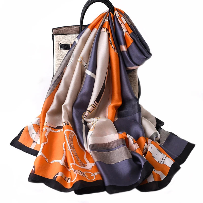 Spring Scarf Women's Luxury Design Polyester Material Smooth Scarf Soft Shawl Beach - AMULET RING STORE