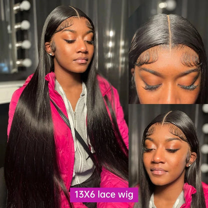 250Densit 13x6 Bone Straight HD Transparent Lace Human Hair Wigs Brazilian 13x4 360 Full Lace Front Wig Human Hair Wig For Women