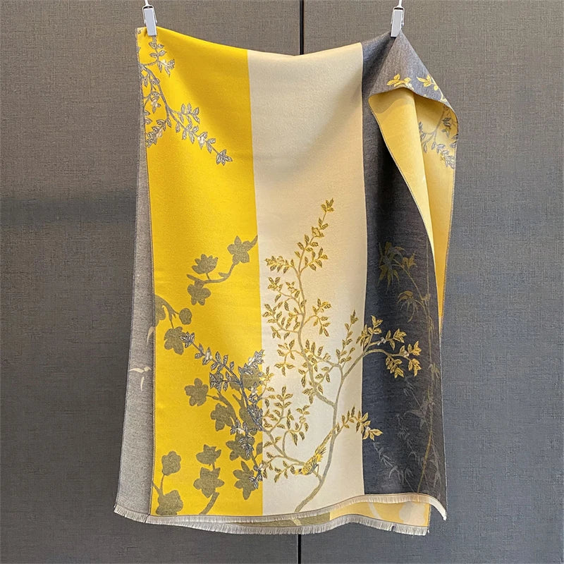 Travel Poncho Warm Cashmere Scarf Women 2025 Luxury Thick Blanket Winter Bufanda Shawl Print New Wraps Pashmina Female Stoles - AMULET RING STORE