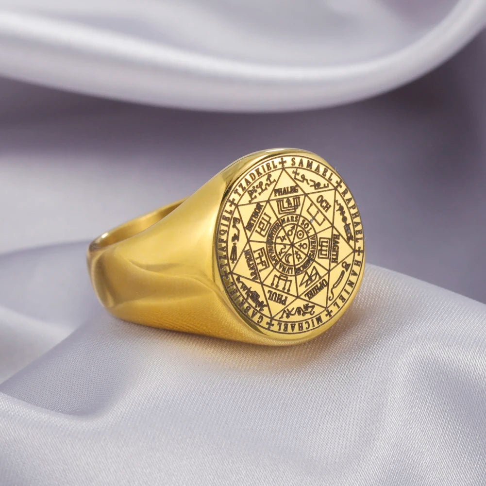 Dreamtimes Seal of The Seven Archangels Viking Ring