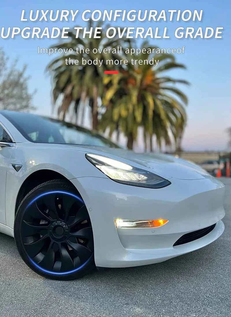 4PCS Hub Cap Performance Replacement Wheel Cap Automobile Full Rim Cover Accessories for Tesla Model 3 18 Inch Hubcap 2018-2023