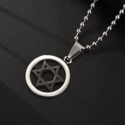 Stainless Steel 7 Archangel Seal Necklace Solomon Kabbalah Seal Pendant for Men Personality Charm Amulet Jewelry