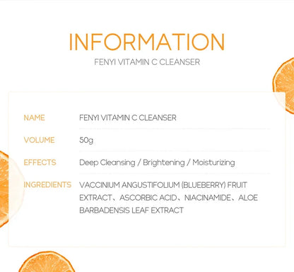 Vitamin C Facial Cleanser Skin Cleansing Moisturizing  Blackhead Remove Skincare Face Wash Foam Face Cleanser 50g