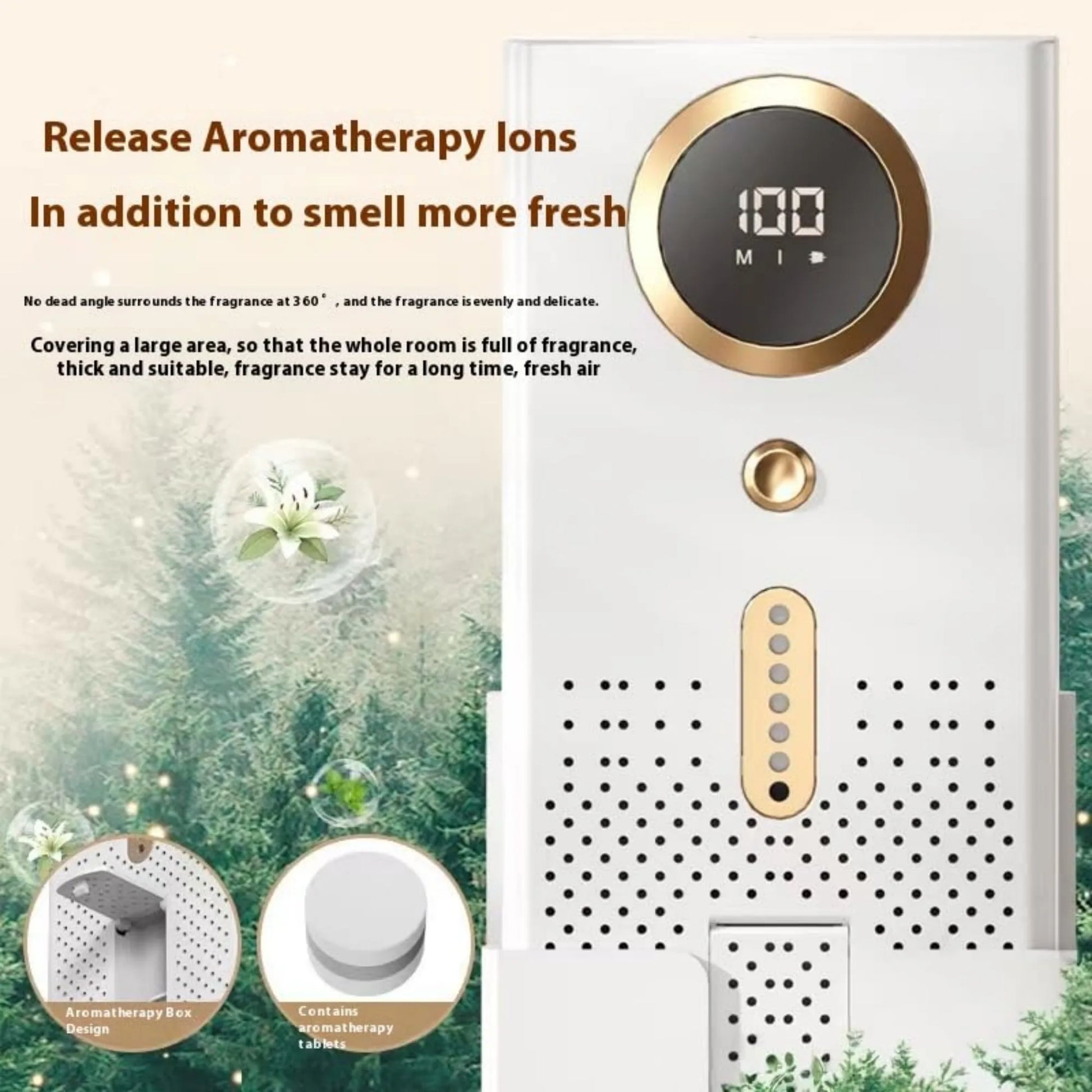 Air Purifiers for Bedroom Home, Air Filter Cleaner with Fragrance Sponge, HEPA Filter for Smoke, Allergies, Pollen, Pet Timer - AMULET RING STORE