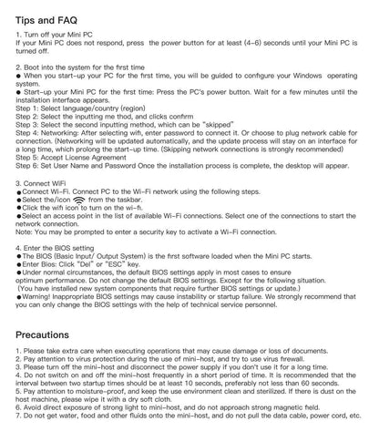 MLLSE M2 Air Mini PC Intel Celeron N4000 CPU Window11 6GB RAM 128GB ROM Dual-Band WiFi VGA Portable Mini Computer BT4.2