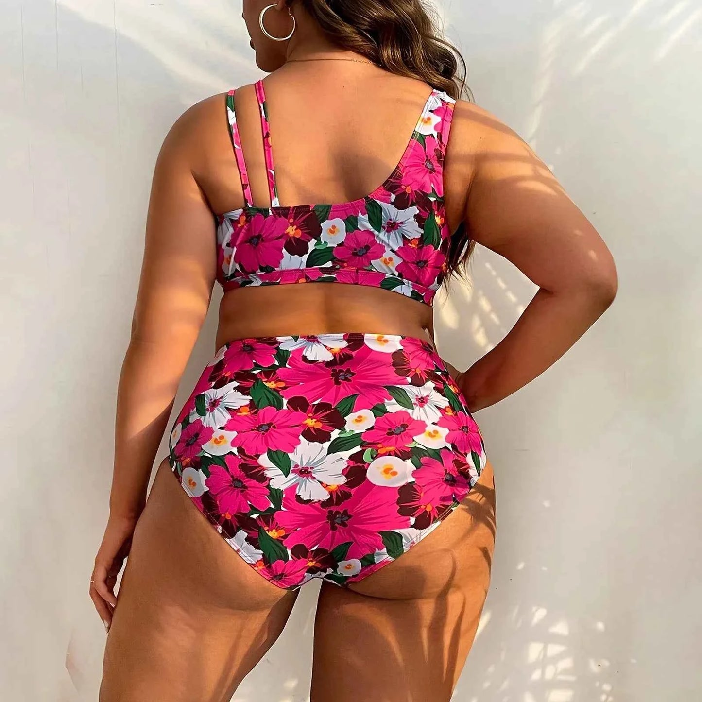 2024 New Plus Size Bikini Sets For Women Swimsuit Large Bathing Suits Two-Piece High Waist Push Up Bikini Set Sexy Separate