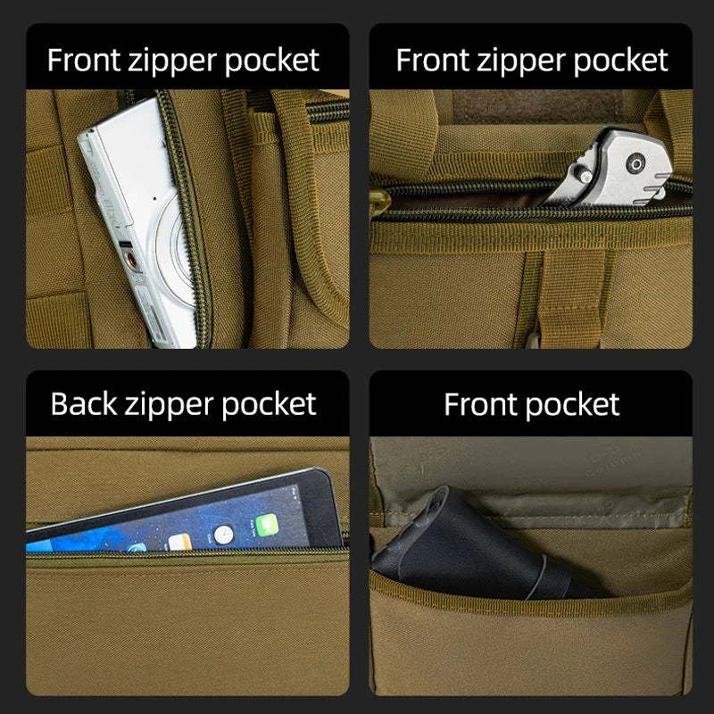 Men Camouflage Shoulder Bag Tactical Fishing Camping Tote Trekking Climbing Bags Large Multi-Pocket Travel Laptop Messenger Pack