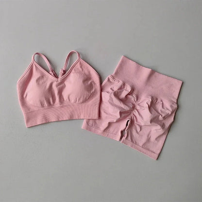 Butt Lifting Fitness Shorts Lifting Set for Women's Elastic Breathable Quick-drying Sports Underwear Beautiful Back Yoga Suit