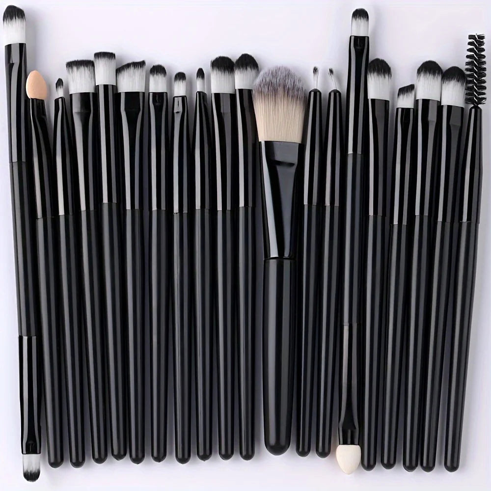 8/20Pcs Eye Makeup Brush Set Portable Soft Makeup Tool Eyeshadow Blending Detail Cosmetics Brush Kit with Makeup Egg Powder Puff - AMULET RING STORE