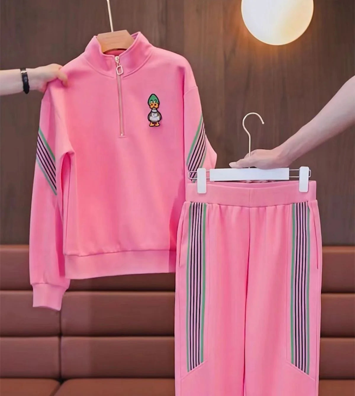 Women's Casual Suit Spring Autumn New Loose Tracksuit Fashion Tops And Pencil Pants 2 Two Piece Set Plus Size Clothing For Women