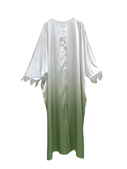 Middle Eastern Loose Abaya Muslim Full Sleeve Open Front Abayas Elegant Turkey Kaftans Women Jilbabs Islamic Maxi Dresses - AMULET RING STORE