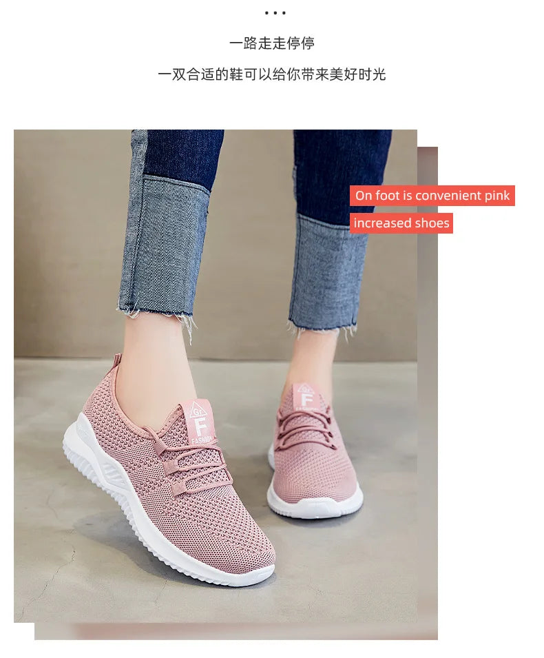 Women's shoes 2025 mesh breathable comfortable sports shoes soft sole lightweight fashion casual shoes - AMULET RING STORE