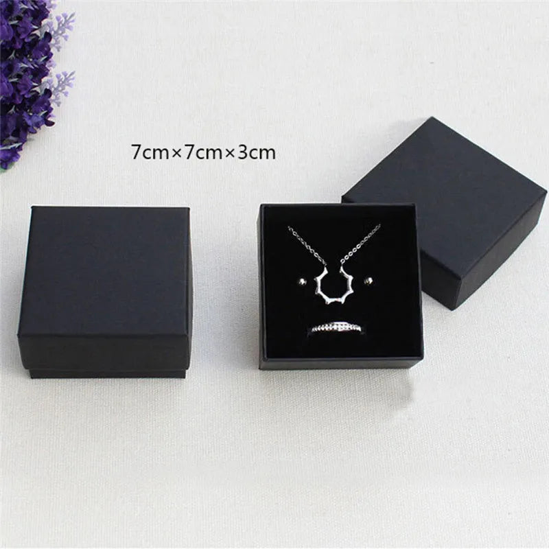 1PCS Black Jewelry Display Gifts Box Organizer Engagement for Ring Earring Brooch Necklace Bracelet Packaging Boxes - AMULET RING STORE