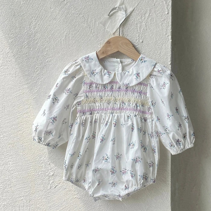 2024 New Autumn 0-3Yrs Kids Princess Dress Baby Bodysuits Long Sleeved Cotton Print Infant Baby Girls Party Dress Sister Clothes