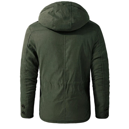 New Men's Thicken Parkas Warm Winter Jacket Cashmere Fleece Coats Military Outdoor Cotton-Padded Male Windbreaker Hooded Outwear