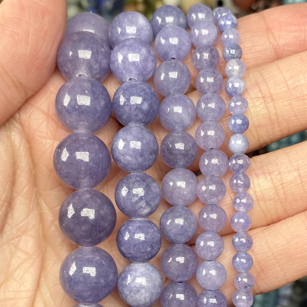 45 Styles Natural Stone Beads Amethyst Purple Jades Agate Crystal Glass Beads Jewelry Making Findings DIY Bracelet Accessories - AMULET RING STORE