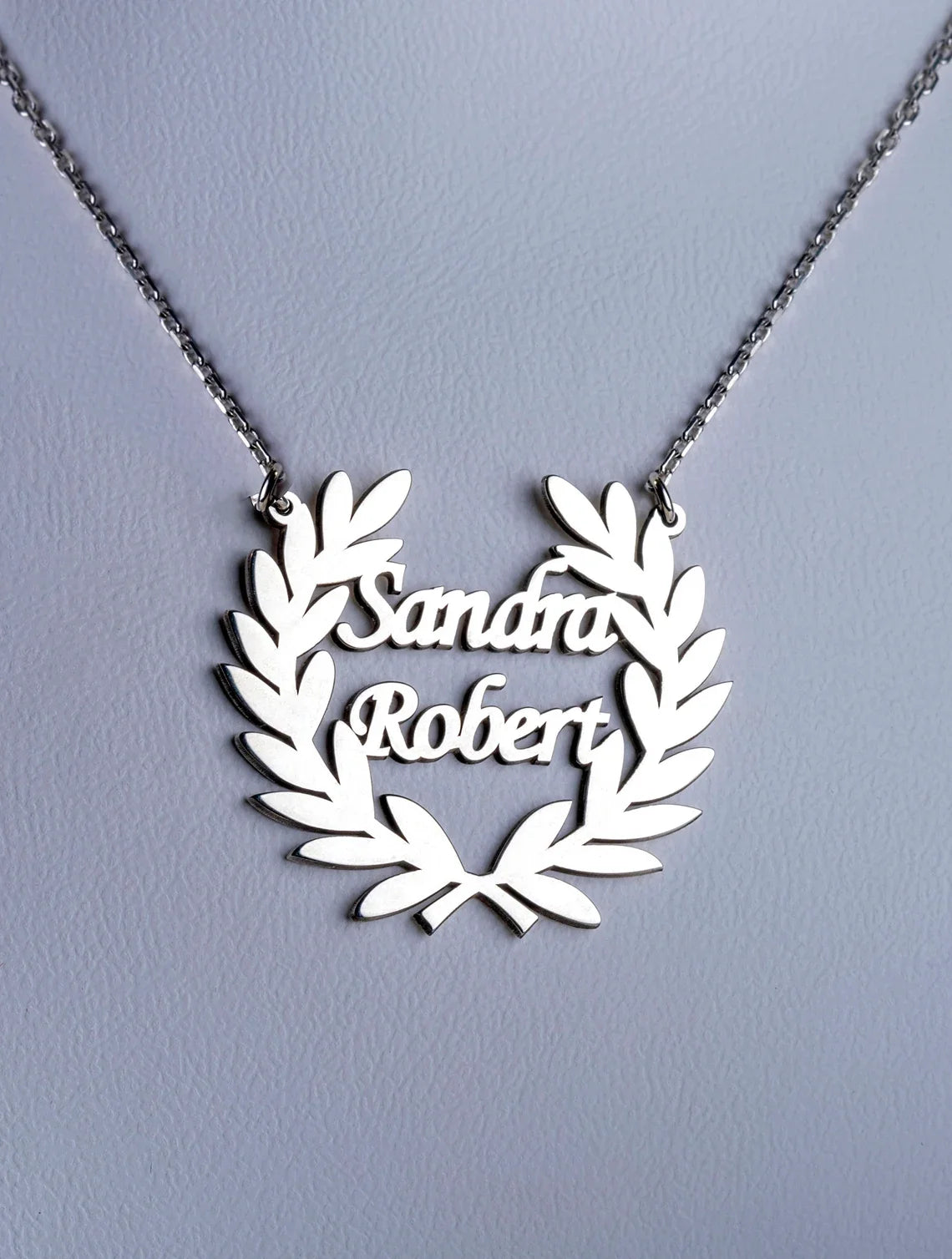 Custom Laurel Wreath Name Necklace Women Girl Jewelry Personalized Stainless Steel Couple Nameplate Necklace Gifts For Her