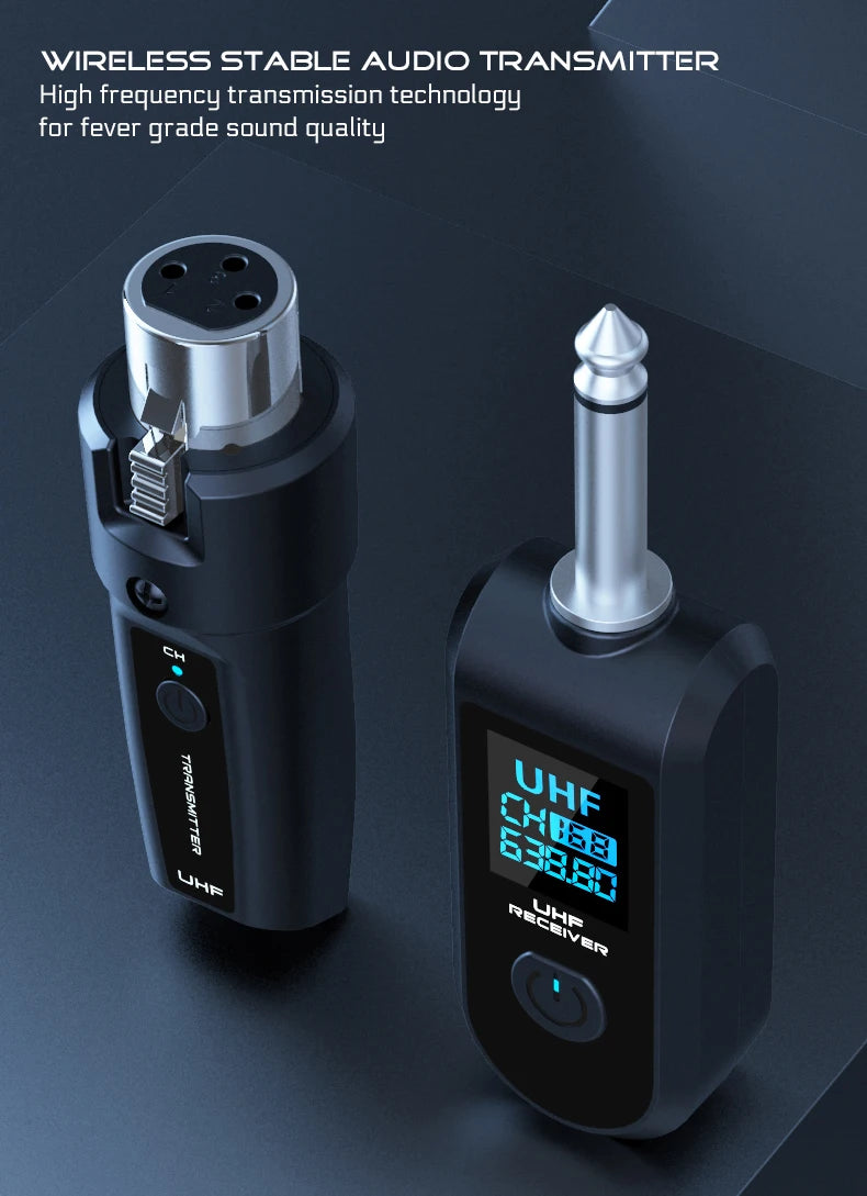 Wireless Microphone Converter XLR or 6.5 Transmitter and Receiver Microphone Wireless System for Dynamic Microphone