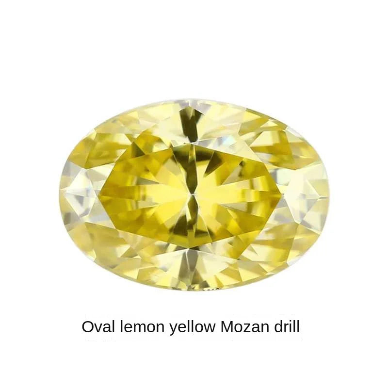 1CT colored diamond moissanite oval pigeon egg moissanite irregular naked stone gemstone jewelry accessories