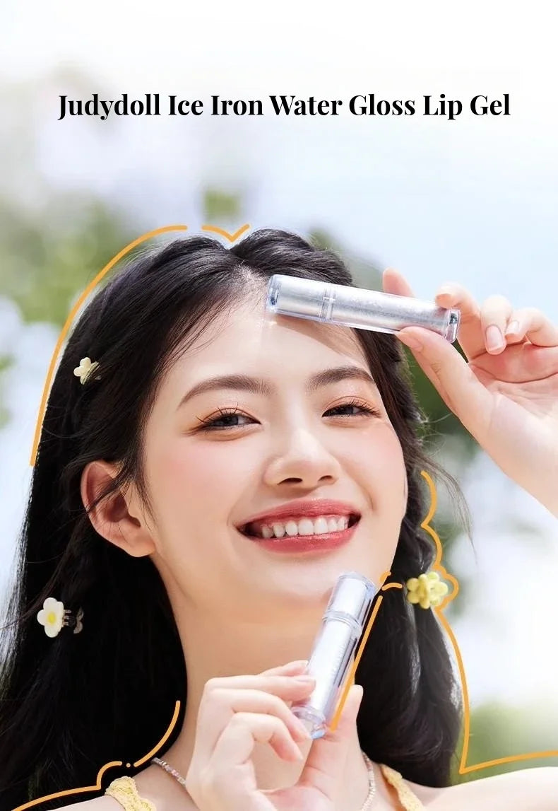 Judydoll Ice Iron Lip Glaze Lipsticks Non-Stick Cups Mirror Shine Watery Lip Lotion Metal Brush Head Makeup Cosmetics - AMULET RING STORE