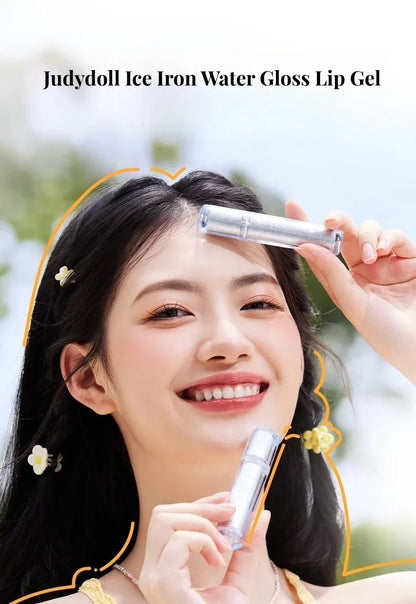 Judydoll Ice Iron Lip Glaze Lipsticks Non-Stick Cups Mirror Shine Watery Lip Lotion Metal Brush Head Makeup Cosmetics - AMULET RING STORE