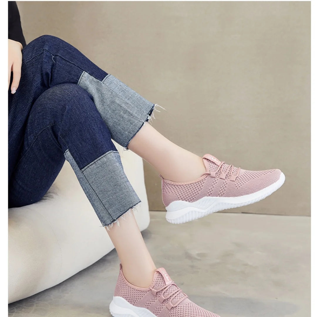 Women's shoes 2025 mesh breathable comfortable sports shoes soft sole lightweight fashion casual shoes - AMULET RING STORE