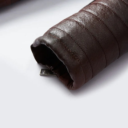 Men's Fur Collar Jacket PU Leather Vintage New Winter Men's Streetwear Thicken Leather Jacket Retro Men Brand Leathe Jacket