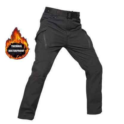 Men's City Cargo Autumn Winter Fleece Softshell Hiking Pants Fishing Climbing Trekking Casual Hunting Camping Trousers M-5XL