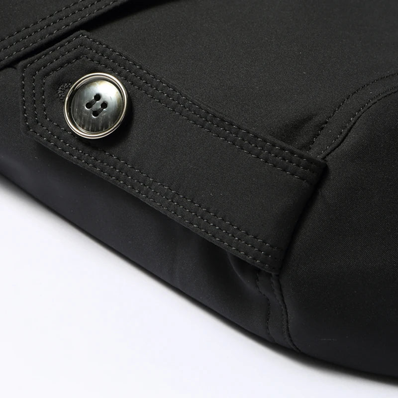 Brand Business Men's Windbreaker 2023 Autumn High-quality Khaki Navy Black Double-breasted Trench Coat Fashion Male New Clothing - AMULET RING STORE