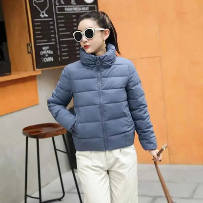Red Quilted Padded Duck Down Short Woman Coat Thick Padding Jackets for Women Black Cropped Harajuku Fashion Winter Outer 2025