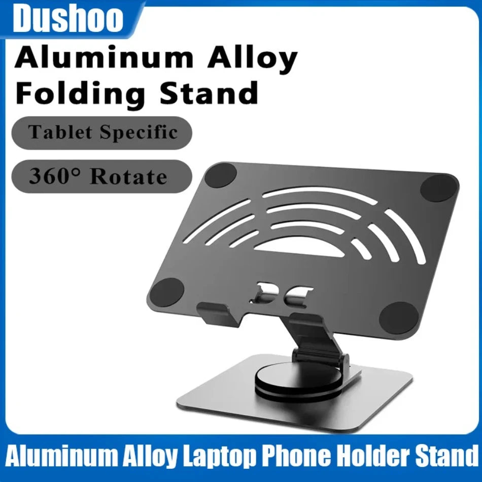 Aluminum 360° Rotation Portable Desktop Foldable Laptop Tablet Holder Bracket For iPad Macbook RedmiBook Galaxy Tab Book Laptop* - AMULET RING STORE