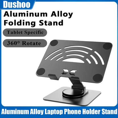 Aluminum 360° Rotation Portable Desktop Foldable Laptop Tablet Holder Bracket For iPad Macbook RedmiBook Galaxy Tab Book Laptop* - AMULET RING STORE