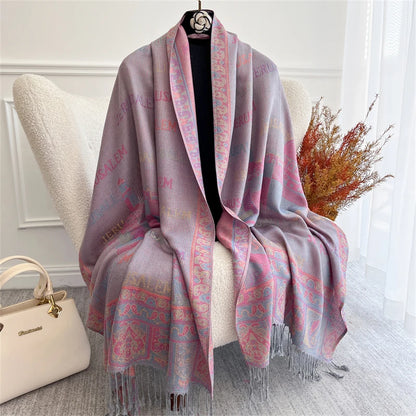 Autumn Bohemian Ethnic Paisley Cashmere Shawls Scarf for Women Warm Jacquard Pashmina Scarves Print Design Lady Foulard Stoles - AMULET RING STORE