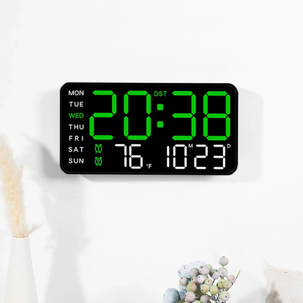 Car LED Digital Alarm Clock Hanging/Standing Electronic Clock Temperature/Date Display Boarderless Wall-mounted Clock USB