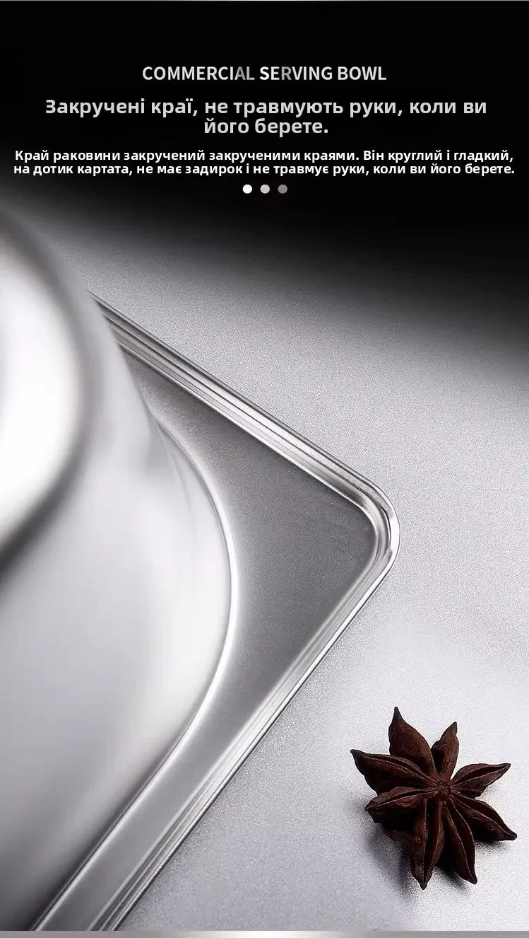 Stainl Steel Rectangular Covered Small Seasoning Box Food Container Thermal Rectangular Basin for Restaurant Kitchen - AMULET RING STORE