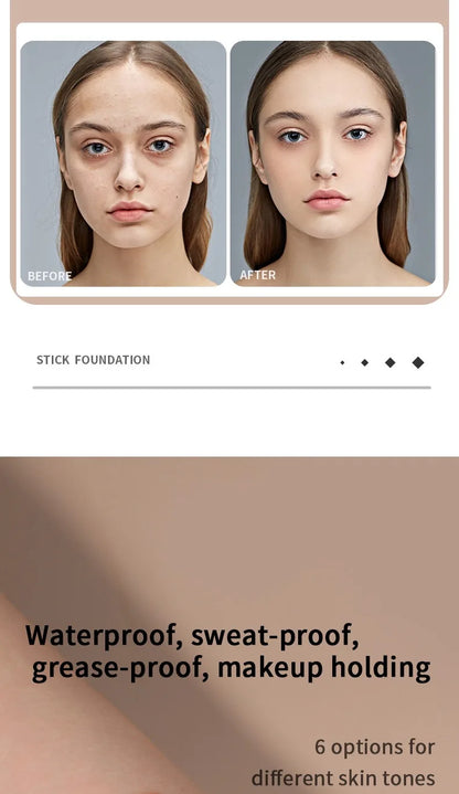 Concealer Foundation Cream Stick Oil Control Lasting Waterproof BB Cream Full Coverage Face liquid base korean makeup Cosmetics - AMULET RING STORE