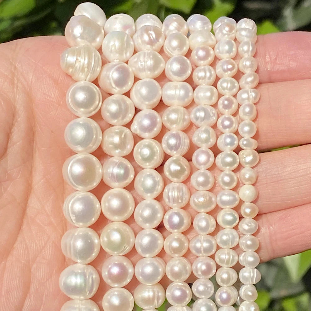 Natural Freshwater Pearl Beads High Quality Irregular Shape Punch Loose Beads for Jewelry Making DIY Necklace Bracelet - AMULET RING STORE