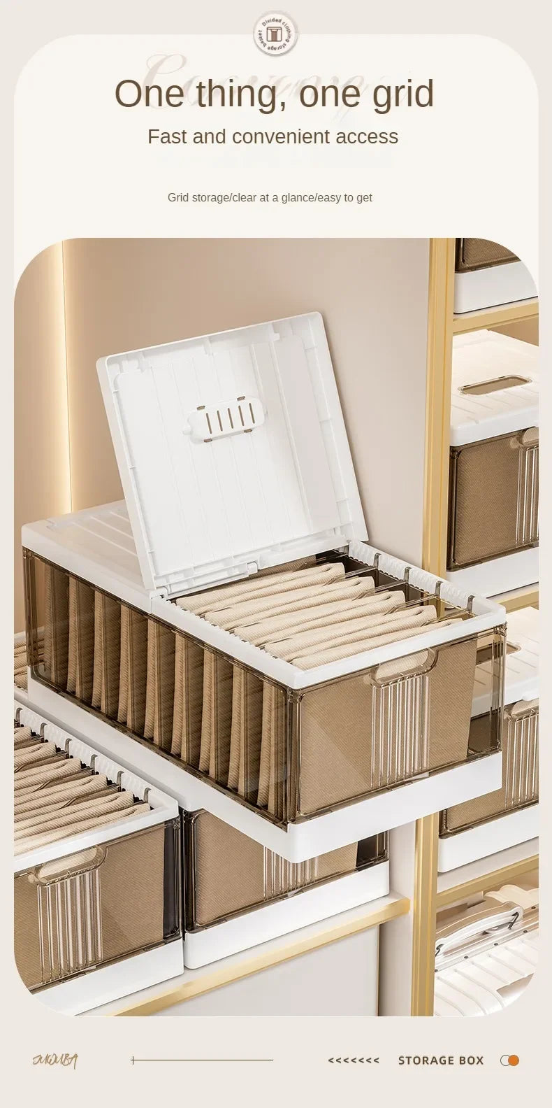 Large-capacity Clothes Organizer Household Closet Layered Pull-out Partition Organizer Box Foldable Dust Pants Organizer Box - AMULET RING STORE