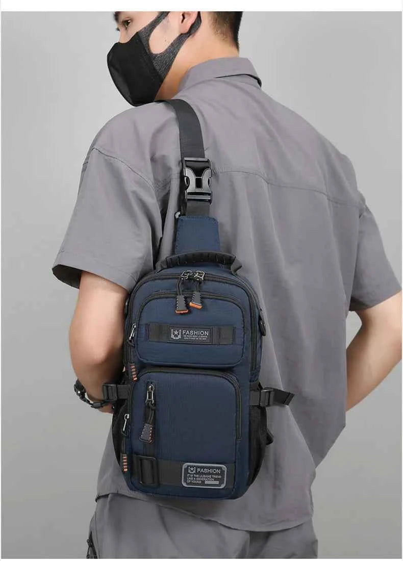 Male Multifunctional Sports Chest Bag Men's Lightweight Handbag  Multi Pockets Outdoor Hiking Climbing Cycling Crossbody Bags