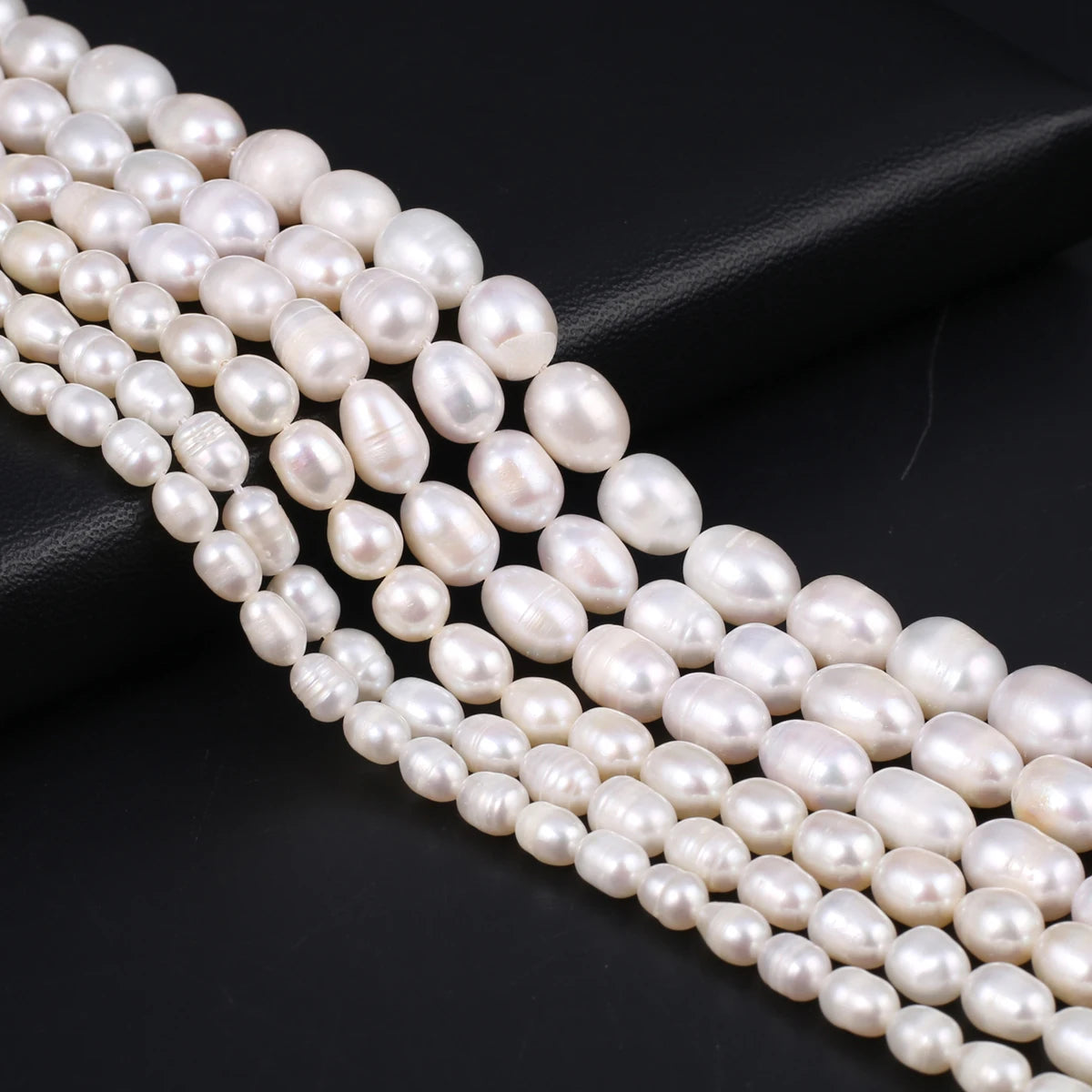 Natural Freshwater Pearl Beads Rice Round Shape Isolation Loose Beaded for Jewelry Making DIY Bracelet Necklace Accessories Gift - AMULET RING STORE