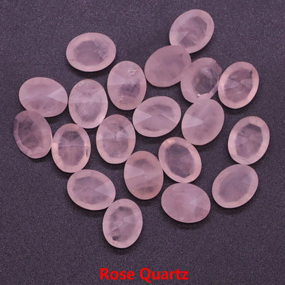 8X10mm Natural Stone Oval Cut Diamonds Faceted Loose Cabochon Beads Amethyst Healing Crystal for Jewelry Making DIY Ring Earring