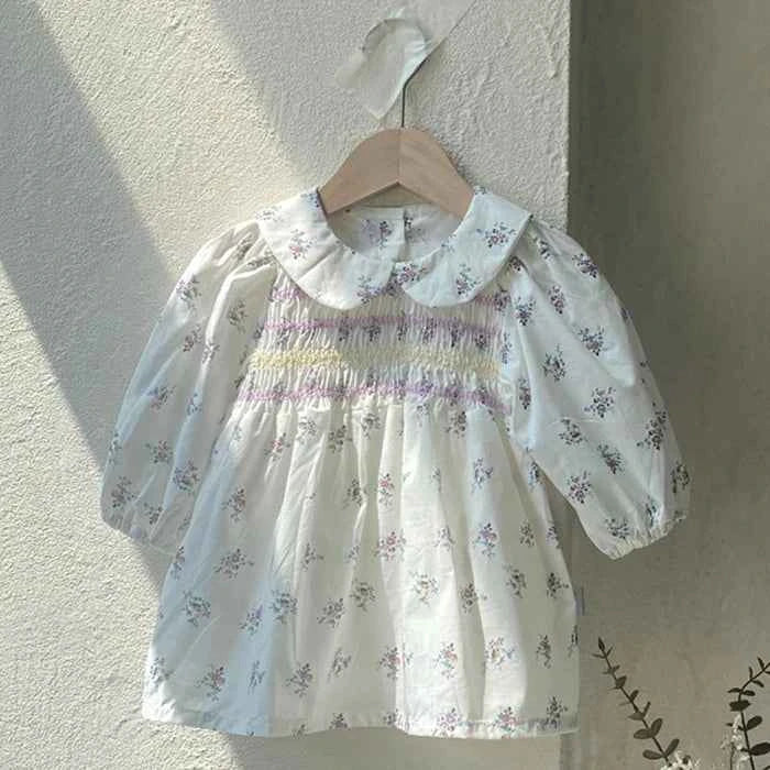 2024 New Autumn 0-3Yrs Kids Princess Dress Baby Bodysuits Long Sleeved Cotton Print Infant Baby Girls Party Dress Sister Clothes