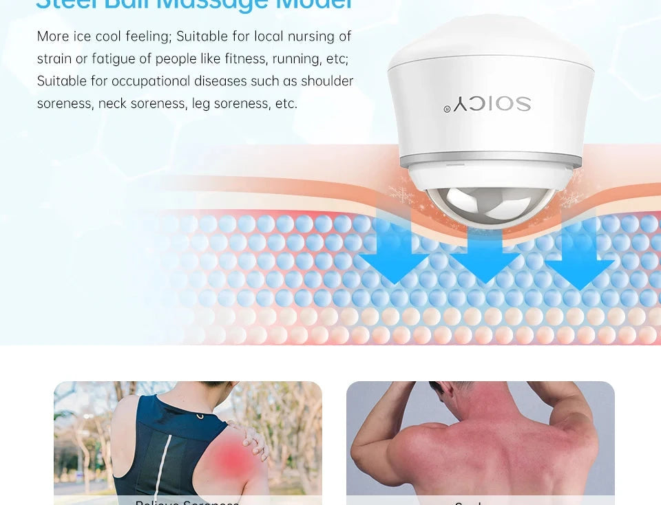 Rotation Stainless Steel Ice Roller For Face With Case Cold Massage Ball Facial Roller for Pain Relief Tighten Skin