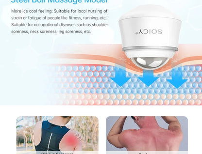 Rotation Stainless Steel Ice Roller For Face With Case Cold Massage Ball Facial Roller for Pain Relief Tighten Skin