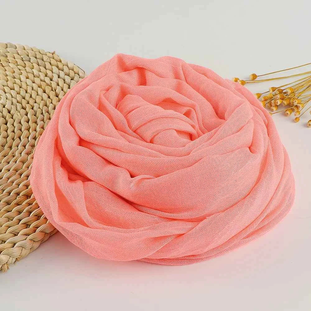 Autumn Winter New Cotton Linen Scarf For Women Girls Solid Color Sunscreen Scarves Soft Foulard Viscose Female Wrap Shawls